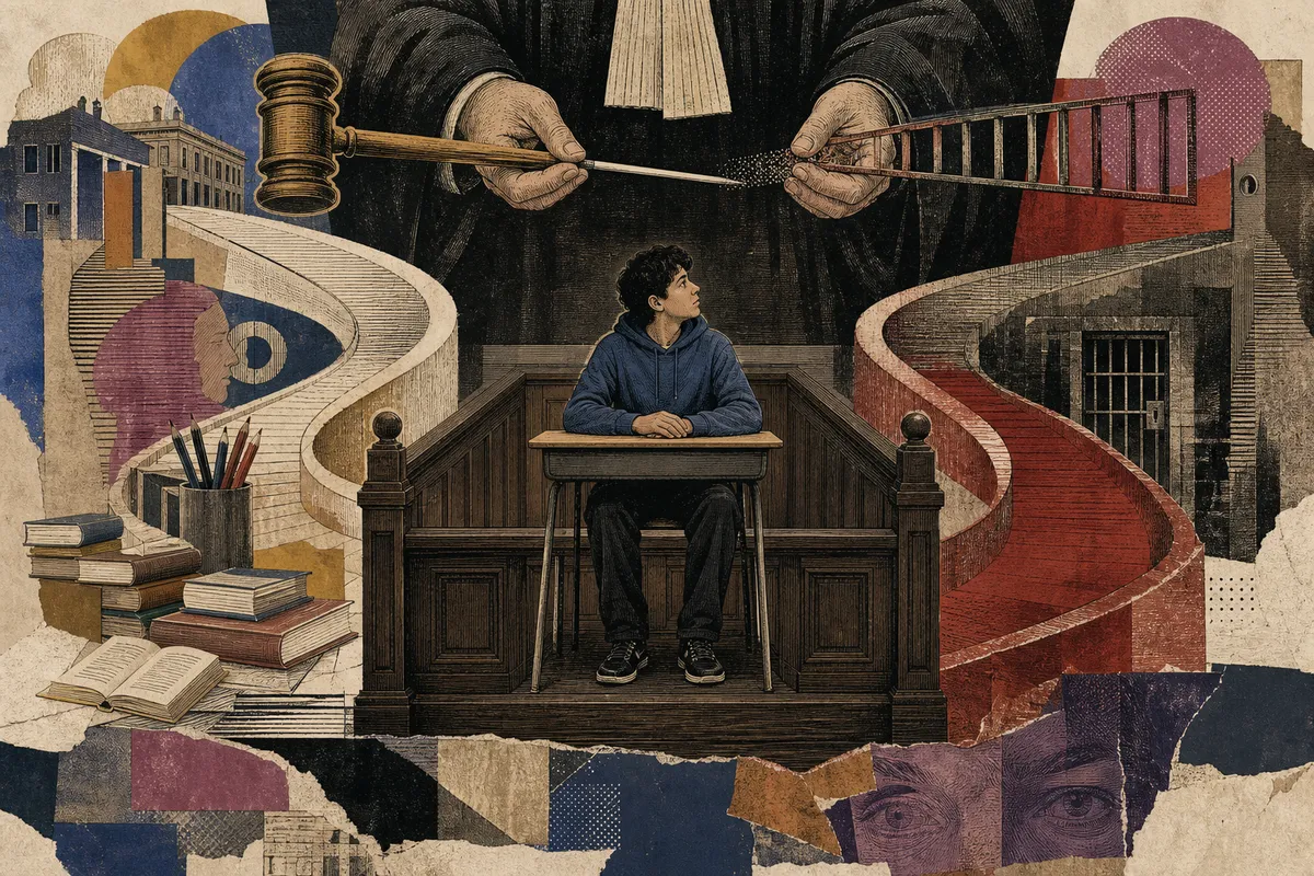 Illustration de la carte « LA JUSTICE DES MINEUR·ES »