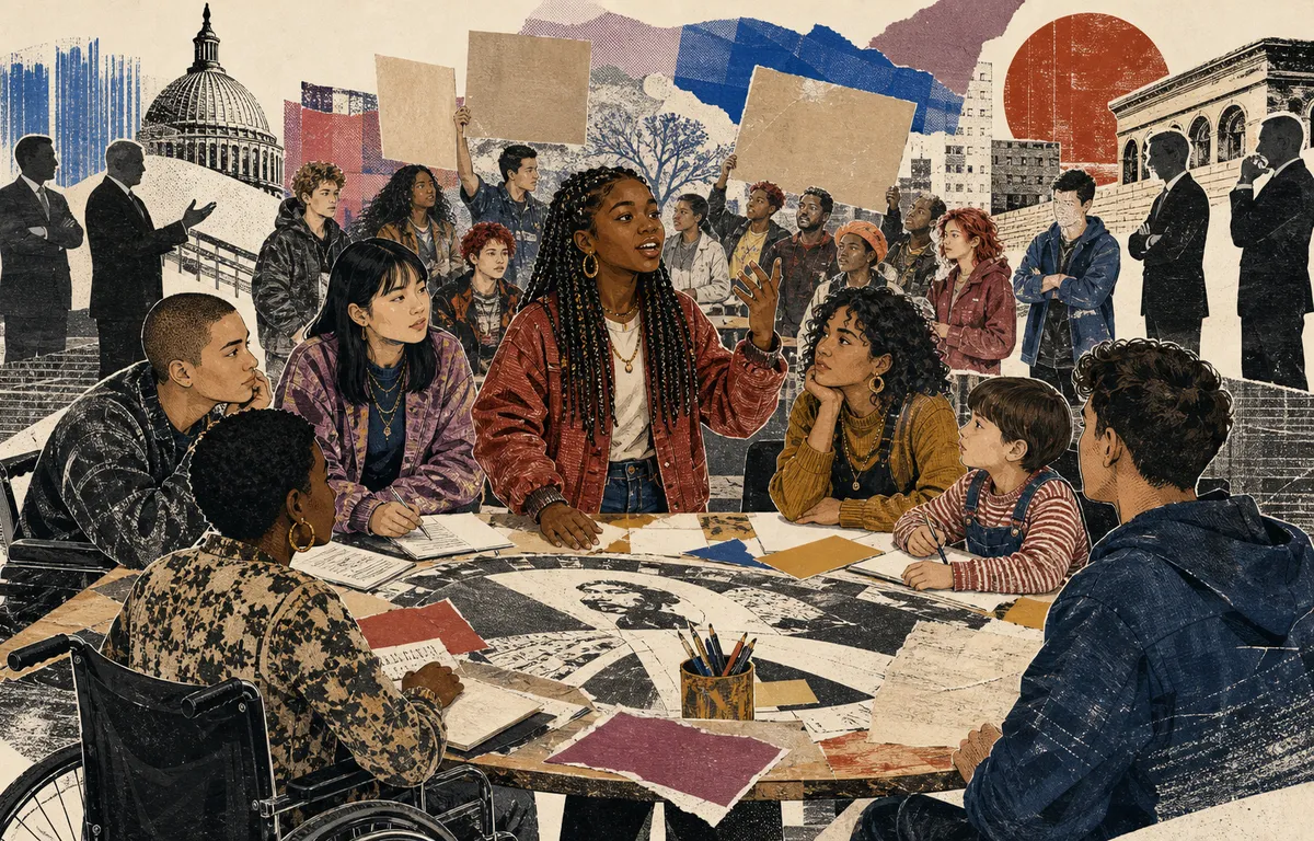Illustration de la carte « LUTTES DE JEUNES PERSONNES POUR LEURS DROITS »
